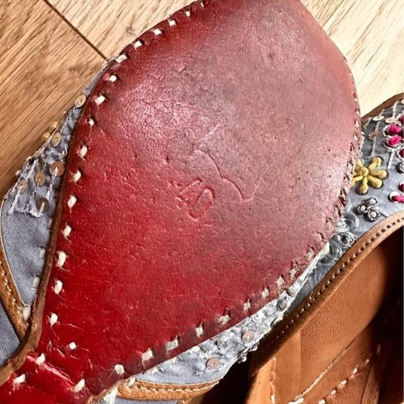 Jutti Mojari Indian Embellished Ballet Flats Handmade Leather Size 9 (40) - Picture 5 of 5